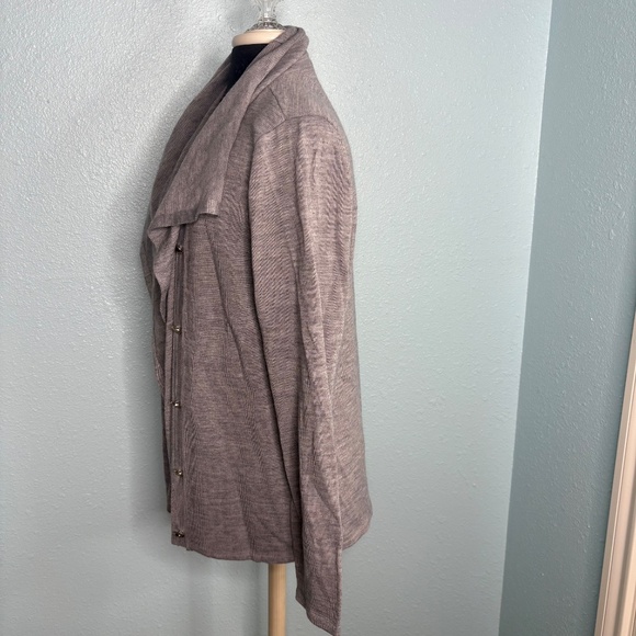 Calvin Klein Grey Open Front Cardigan Sweater - Picture 2 of 13